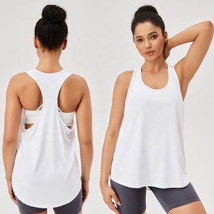 Custom <strong>Women's</strong> Loose Fit Running <strong>Vest</strong> Breathable <strong>Racer</strong> <strong>Back</strong> Yoga Tank Tops Cooling Sleeveless Workout Gym Shirts - Product Image 4