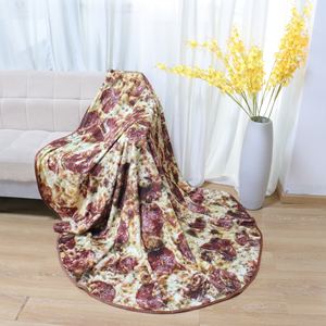 Suave y cálido logotipo personalizado impresión sublimación doble cara impresión franela polar Tortilla tiro redondo Buritto <span class=keywords><strong>Pizza</strong></span> Manta - Product Image 2