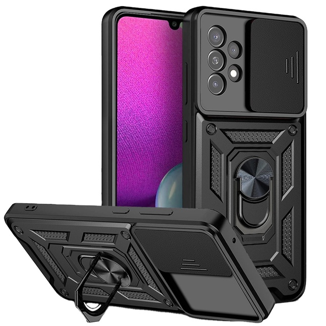 Mobile Phone Accessories TPU Back Cover with Camera Ring Holder Shockproof Waterproof Armor Phone Case for S22 S23 Ultra
