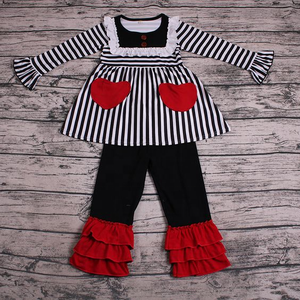 automne hiver couleur unie tunique avec imprimé à volants leggings <span class=keywords><strong>pour</strong></span> bébé filles vêtements décontractés vêtements - Product Image 6