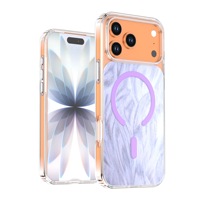 Coque de téléphone magnétique transparente Crystal Furrow pour iPhone 17 16 Pro 15 Plus 14 13 12 ProMax 17Air, finition mate de haute qualité