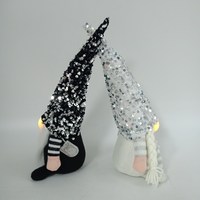 Décorations de saint-valentin en tissu à paillettes, père noël illuminé en peluche Gnomes fait à la main, Tomte suédoise pour décoration de fête