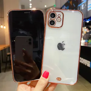 Temizle moda kaplama telefon iPhone için kılıf 11 12 Pro Max Mini kapak tampon iPhone 6 6s 7 8 artı X s Xs Max XR yumuşak TPU kılıf