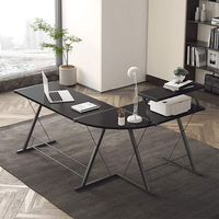 Meuble Commercial en forme de L, Long, en verre, Table de bureau, pour ordinateur