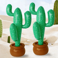 Cactus gonflable en PVC de 34 pouces, plante verte réaliste pour la décoration intérieure et extérieure, accessoires de festival, décoration de cour