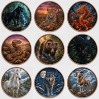 Pièces de monnaie en cuivre 5 oz .999 Cuivre Pur Eagle Canyon Lightning Mountain River Coin Impression UV Colorée Cadeau Pièces de monnaie en cuivre