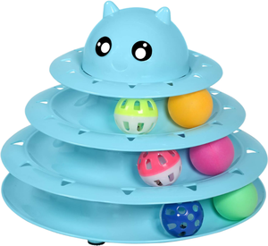 Pet <span class=keywords><strong>Cat</strong></span> <span class=keywords><strong>Toys</strong></span> 3 Level Towers verfolgt Roller <span class=keywords><strong>Cat</strong></span> Balls Spielzeug Interaktives Kätzchen Spaß Mental Physical Exercise Puzzle <span class=keywords><strong>Toys</strong></span> - Product Image 4
