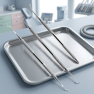 Ensemble d'instruments chirurgicaux dentaires manuels en acier inoxydable de qualité supérieure, 5 pièces, classe II, légers, certifiés CE, ergonomiques, pour la cire - Product Image 3
