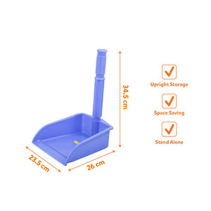 Plastic Dustpan and Brush Set Lightweight Portable Cleaning Kit with Self <b>Standing</b> Design Easy to Store and Clean Suitable - Product Image 3
