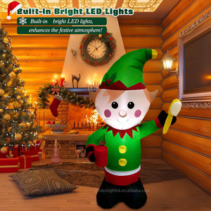 New Arrival 4FT <b>Inflatable</b> Christmas Elf DC Light Eco-friendly LED Lights Waterproof Indoor Outdoor <b>Garden</b> Party Decor IP44 - Product Image 4
