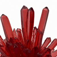 Sculpture en résine de grappe de cristaux rouges, figurine en quartz imitation pierre précieuse, décoration d'intérieur, spécimen minéral, objet de collection, cadeau d'art en gros, OEM
