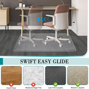 Tapis <span class=keywords><strong>de</strong></span> <span class=keywords><strong>chaise</strong></span> <span class=keywords><strong>de</strong></span> <span class=keywords><strong>bureau</strong></span> transparent anti-roulement pour sols en bois dur avec surface en PVC résistante aux rayures pour <span class=keywords><strong>chaise</strong></span> <span class=keywords><strong>de</strong></span> <span class=keywords><strong>bureau</strong></span> à roulettes à domicile - Product Image 4