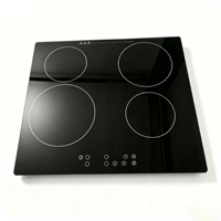 Table de cuisson encastrable électrique infrarouge en verre céramique 6800W à 4 brûleurs avec quatre zones de cuisson
