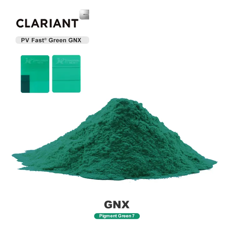 Pigmento verde para industria de plástico, pigmento de alta calidad, fácil dispersión, CLARIANT PV, rápido, verde GNX, ftalocianina, 7 colores