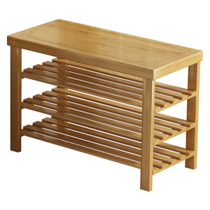 <span class=keywords><strong>Meuble</strong></span> à chaussures moderne en bambou avec banc et siège intégrés, rangement à 2 niveaux <span class=keywords><strong>pour</strong></span> salon – Gain de place, durable, supporte jusqu'à 300 lb - Product Image 1