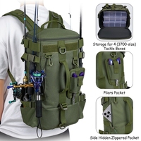Sac à dos tactique de camping et d'alpinisme en plein air, pour la pêche à la ligne, à double bandoulière, avec fermeture éclair, grande capacité, léger