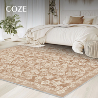 Französischer Retro-Stil Rot-Beiger Blumen-Perserteppich, Haustierfreundlich, Umweltfreundlich, für Wohnzimmer, Schlafzimmer, Bettvorleger