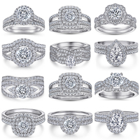 Bague Promise en argent sterling 925 plaqué rhodium or blanc, forme princesse, micro-pavée, pour femme, haute qualité