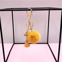 Porte-clés créatif en peluche à franges, mignon, couleur bonbon, petit ballon de charbon, pendentif pour sac à dos, accessoire décoratif, vente en gros