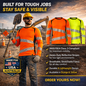 ANSI Klasse 3 Warnschutz-Arbeitssweatshirt Hochsichtbares Langarm-Bauhemd mit Segmentierten Reflektorstreifen - Product Image 2