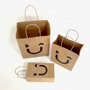 Sacs en papier kraft brun biodégradables et recyclables avec logo personnalisé, poignées torsadées/plates, couleurs personnalisées, pour literie - Product Image 3