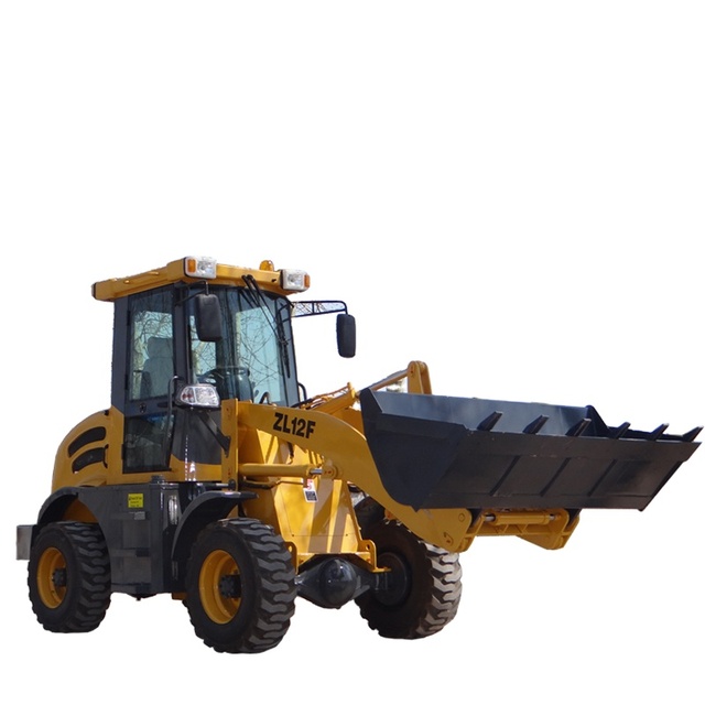 4x4 Chinese Mini Articulated Wheel Loader ZL12 with Engine & Gearbox High Load Moment 37KW