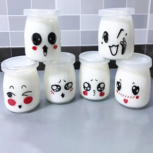 Pequeño recipiente de vidrio reutilizable para almacenar pudín mermelada de miel con tapa de plástico - Product Image 3