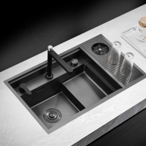 Cà Phê Cửa Hàng Quầy Bar Khách Sạn Handmade Fregaderos De Cocina Hidden Nhà Bếp Organizer Với Vòi Nước Lỗ Áp Lực Cao Cup Máy Giặt - Product Image 3