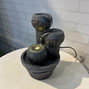 Fontaine d'eau de bureau Quanfangyuan 16x17x25cm, boule Feng Shui, ornement de bureau avec fonction lumineuse - Product Image 4
