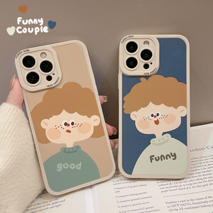 Para <span class=keywords><strong>iPhone</strong></span> 14 13 12 11 Pro Max XR X XS 7 8 Plus suave TPU mate creativo dibujos animados niño niña divertida pareja funda para teléfono móvil - Product Image 3