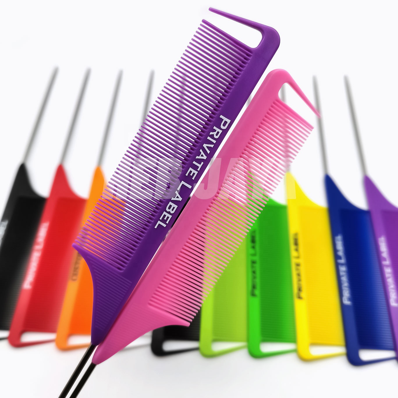 Изготовленным на заказ логосом термостойкие антистатический peine углерода точность крысиный хвост пробор гребень с фирменной торговой маркой