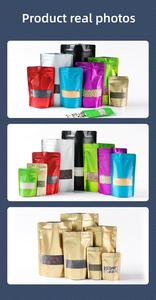 In Stock Colorful Green Empty Ziplock Stand Up Pouch Packing Grains Snacks Aluminum Foil Food <b>Packaging</b> <b>Bags</b> with Window - Product Image 5