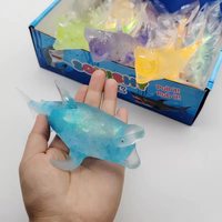 Jouet sensoriel anti-stress en forme de requin océanique, avec paillettes et maltose, pour enfants - Vente en gros