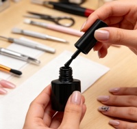 Bouteilles de vernis à ongles en verre de 8 ml, couleur personnalisée, vente en gros, flacons en verre vides uniques et élégants de 8 ml pour vernis à ongles avec pinceau