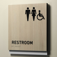 Plaque en acrylique personnalisée avec inscription en braille, signalisation d'accessibilité publique