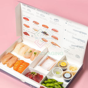 Caja de Papel para <span class=keywords><strong>Sushi</strong></span> Clásica de Lujo Personalizada al por Mayor con Compartimentos e Inserto para Salsa, Contenedor de Embalaje para Llevar Bento de <span class=keywords><strong>Sushi</strong></span> - Product Image 3