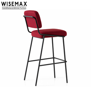 WISEMAX moderno restaurante isla <span class=keywords><strong>bar</strong></span> taburete silla MARCO DE ACERO DE METAL terciopelo falnnel mostrador altura silla para cocina <span class=keywords><strong>sillas</strong></span> de <span class=keywords><strong>bar</strong></span> - Product Image 5