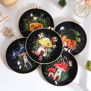 Kit de Bordado de Casa de Calabaza de Hongo de Algodón Hecho a Mano Estilo Cuento de Hadas <span class=keywords><strong>para</strong></span> <span class=keywords><strong>Principiantes</strong></span>, Kit de Punto de Cruz, Decoración del Hogar, Regalo - Product Image 1