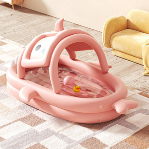 <span class=keywords><strong>Piscine</strong></span> gonflable automatique en PVC Addotron pour enfants, avec abri pare-soleil, modèle requin Cassia - Product Image 1