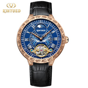 <span class=keywords><strong>Montre</strong></span>-bracelet Kinyued J099 pour hommes, bracelet en cuir, <span class=keywords><strong>montre</strong></span> mécanique à <span class=keywords><strong>Tourbillon</strong></span>, à la mode, prix bon marché, direct d'usine - Product Image 2