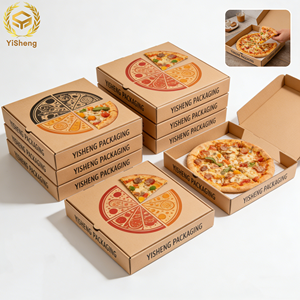 Scatola per Pizza Resistente al Calore, Biodegradabile, Ecologica, Riciclabile, con Logo Personalizzato, Imballaggio Alimentare per Consegna a <span class=keywords><strong>Domicilio</strong></span> - Product Image 1