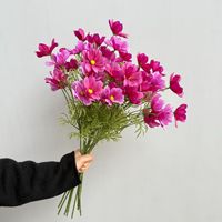 Fleurs artificielles de Cosmos bipinnatus de haute qualité, parfumées, à 5 têtes, pour mariage, remise de diplôme, Noël