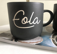 Vente en gros coffret cadeau en vrac logo personnalisé nordique 300ml tasse à latte en porcelaine noir mat tasse à café thé en céramique