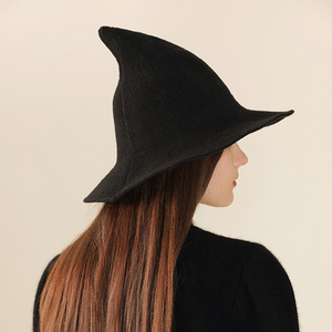 Cổ điển dệt kim <span class=keywords><strong>Wizard</strong></span> hat với chỉ đầu và rộng vành cho trang phục Đảng & Cosplay Halloween Phù Thủy hat đối với phụ nữ - Product Image 3