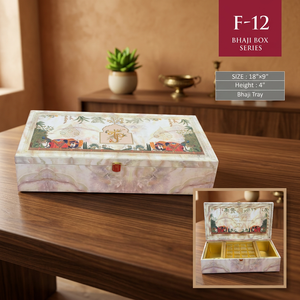 Caja de Almacenamiento de Resina Hecha a Mano, Serie Bhaji Box, Diseño Floral Pintado a Mano, Decoración Artística Tradicional, 18x9 Pulgadas - Product Image 4
