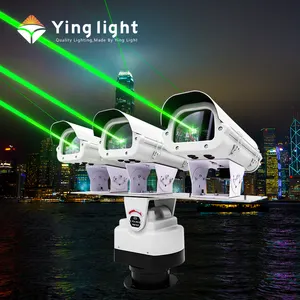 Ngoài trời 3 đầu 18W di chuyển đầu màu xanh lá cây ánh sáng laser không thấm nước di chuyển mốc xây dựng mái nhà màu xanh lá cây lazer ánh sáng