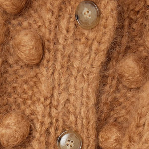 <span class=keywords><strong>Cardigan</strong></span> Oversize in Maglia con Pompon e Decorazioni in <span class=keywords><strong>Cammello</strong></span> per Donna, Produzione OEM Wisrise - Product Image 3