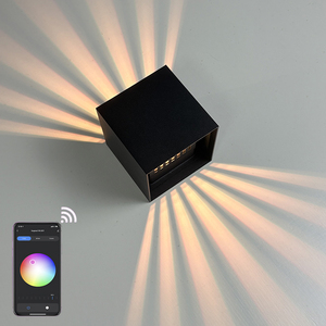โคมไฟติดผนังในร่ม รูปทรงสี่เหลี่ยม แหล่งกำเนิดแสง LED อลูมิเนียม IP65 สำหรับใช้งานกลางแจ้ง ขั้วหลอด Gu10 สำหรับตกแต่งสวนบ้าน - Product Image 2