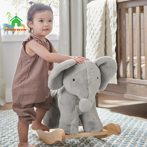 Elefante mecedora de equitación de madera Animal Elefante de equitación mecedora a buen precio para niños Juguete de balancín para niños pequeños - Product Image 2