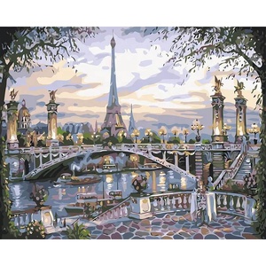 Kits de création photo personnalisés XIXI, peinture de paysage faite à la main par numéros, art impressionniste DIY sur toile - Product Image 2